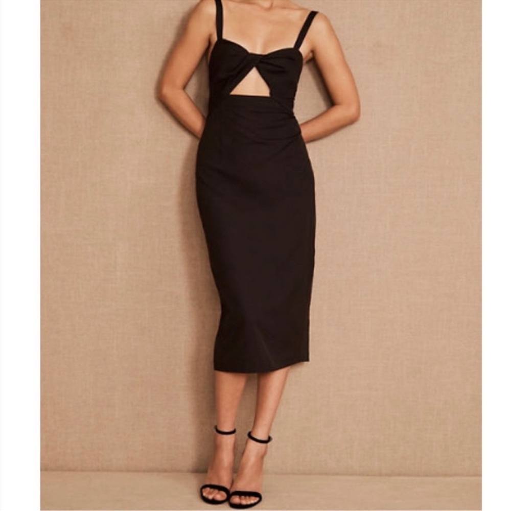 BHLDN Evonna black front cutout dress 👗